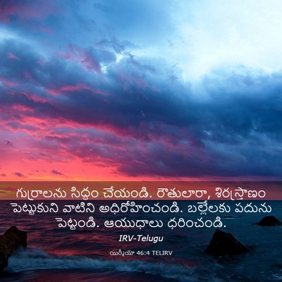 Picture 03 - యిర్మీయా 46:4 TELIRV - గుర్రాలను సిద్ధం - Bible Verse Picture