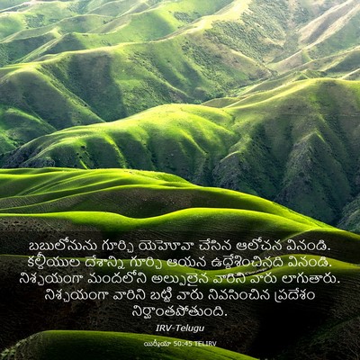 Picture 03 - యిర్మీయా 50:45 TELIRV - బబులోనును గూర్చి - Bible Verse Picture