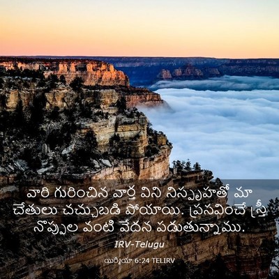 Picture 03 - యిర్మీయా 6:24 TELIRV - వారి గురించిన - Bible Verse Picture
