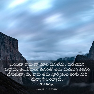 Picture 03 - యిర్మీయా 7:26 TELIRV - అయినా వారు నా మాట - Bible Verse Picture
