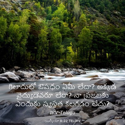 Picture 03 - యిర్మీయా 8:22 TELIRV - గిలాదులో ఔషధం ఏమీ - Bible Verse Picture