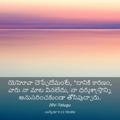 Picture 03 - యిర్మీయా 9:13 TELIRV - యెహోవా - Bible Verse Picture