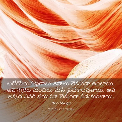 Picture 03 - యెషయా 17:2 TELIRV - అరోయేరు పట్టణాలు - Bible Verse Picture