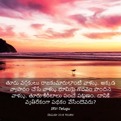 Picture 03 - యెషయా 23:8 TELIRV - తూరు వర్తకులు - Bible Verse Picture