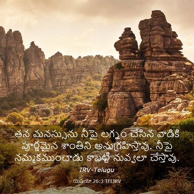 Picture 03 - యెషయా 26:3 TELIRV - తన మనస్సును నీపై - Bible Verse Picture