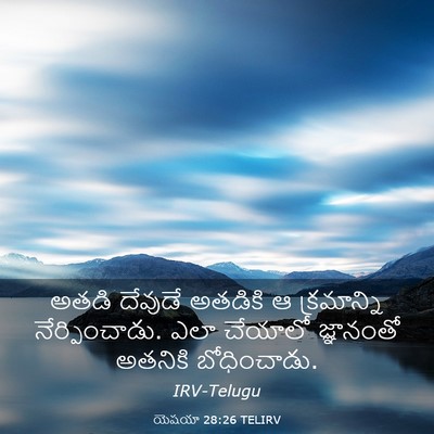 Picture 03 - యెషయా 28:26 TELIRV - అతడి దేవుడే - Bible Verse Picture