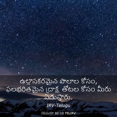 Picture 03 - యెషయా 32:12 TELIRV - ఉల్లాసకరమైన పొలాల - Bible Verse Picture
