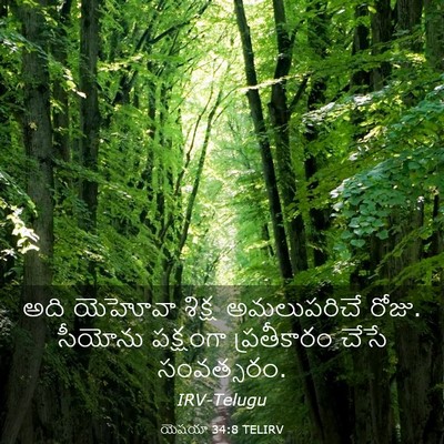 Picture 03 - యెషయా 34:8 TELIRV - అది యెహోవా శిక్ష - Bible Verse Picture