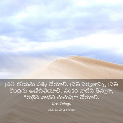 Picture 03 - యెషయా 40:4 TELIRV - ప్రతి లోయను ఎత్తు - Bible Verse Picture