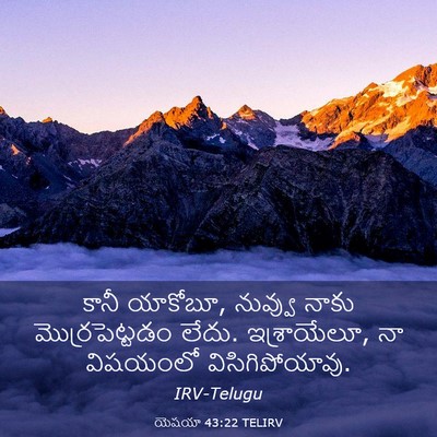 Picture 03 - యెషయా 43:22 TELIRV - కానీ యాకోబూ, - Bible Verse Picture