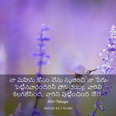 Picture 03 - యెషయా 43:7 TELIRV - నా మహిమ కోసం నేను - Bible Verse Picture
