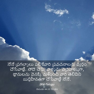 Picture 03 - యెషయా 44:25 TELIRV - నేనే ప్రగల్భాలు - Bible Verse Picture