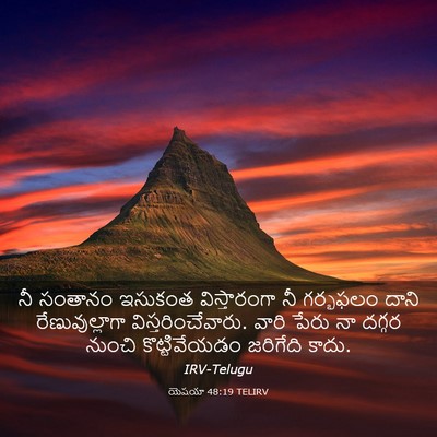 Picture 03 - యెషయా 48:19 TELIRV - నీ సంతానం ఇసుకంత - Bible Verse Picture