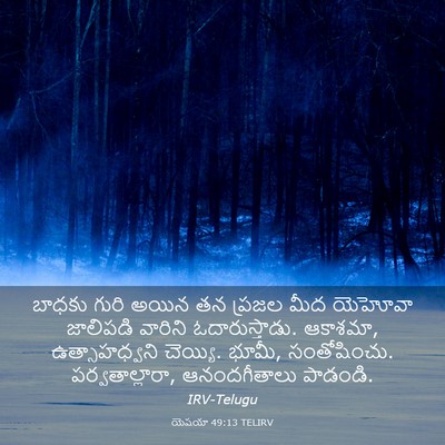 Picture 03 - యెషయా 49:13 TELIRV - బాధకు గురి అయిన తన - Bible Verse Picture