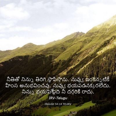 Picture 03 - యెషయా 54:14 TELIRV - నీతితో నిన్ను - Bible Verse Picture