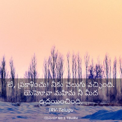 Picture 03 - యెషయా 60:1 TELIRV - లే, ప్రకాశించు! - Bible Verse Picture