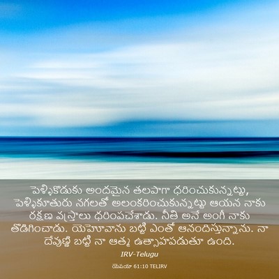 Picture 03 - యెషయా 61:10 TELIRV - పెళ్ళికొడుకు - Bible Verse Picture