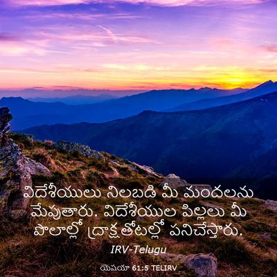 Picture 03 - యెషయా 61:5 TELIRV - విదేశీయులు నిలబడి - Bible Verse Picture