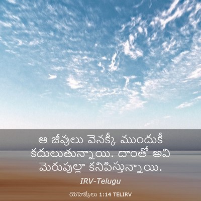 Picture 03 - యెహెజ్కేలు 1:14 TELIRV - ఆ జీవులు వెనక్కీ - Bible Verse Picture