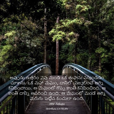 Picture 03 - యెహెజ్కేలు 1:4 TELIRV - అప్పుడు ఉత్తరం - Bible Verse Picture