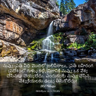 Picture 03 - యెహెజ్కేలు 16:31 TELIRV - నువ్వు ప్రతి వీధి - Bible Verse Picture