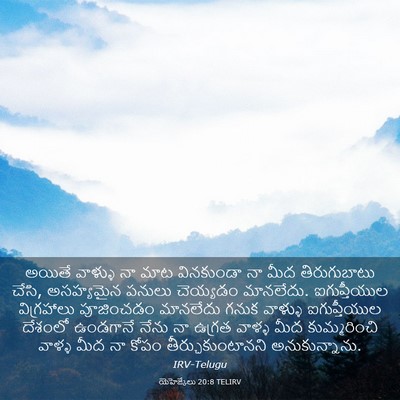 Picture 03 - యెహెజ్కేలు 20:8 TELIRV - అయితే వాళ్ళు నా - Bible Verse Picture