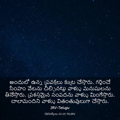 Picture 03 - యెహెజ్కేలు 22:25 TELIRV - అందులో ఉన్న - Bible Verse Picture
