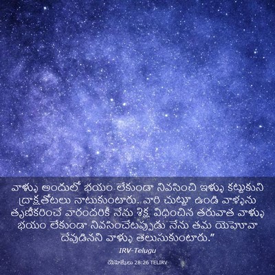 Picture 03 - యెహెజ్కేలు 28:26 TELIRV - వాళ్ళు అందులో భయం - Bible Verse Picture