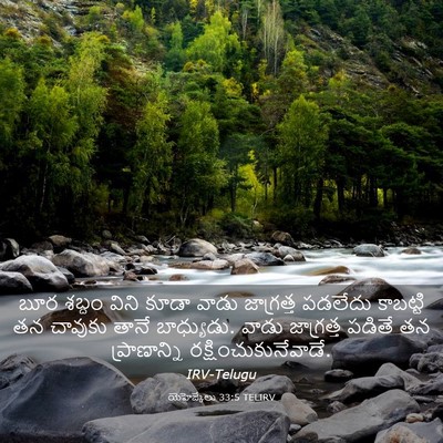 Picture 03 - యెహెజ్కేలు 33:5 TELIRV - బూర శబ్దం విని - Bible Verse Picture