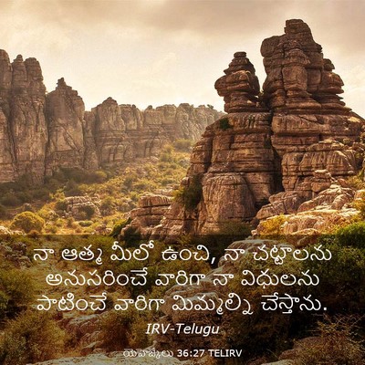 Picture 03 - యెహెజ్కేలు 36:27 TELIRV - నా ఆత్మ మీలో ఉంచి, - Bible Verse Picture