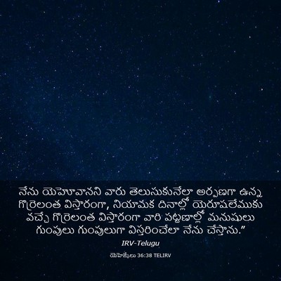 Picture 03 - యెహెజ్కేలు 36:38 TELIRV - నేను యెహోవానని - Bible Verse Picture