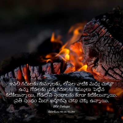 Picture 03 - యెహెజ్కేలు 40:16 TELIRV - కావలి గదులకు - Bible Verse Picture