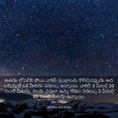 Picture 03 - యెహెజ్కేలు 41:3 TELIRV - అతడు లోపలికి పోయి - Bible Verse Picture