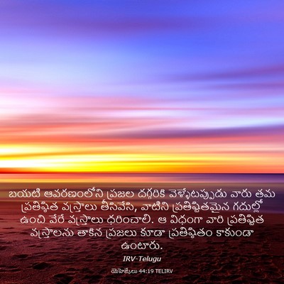 Picture 03 - యెహెజ్కేలు 44:19 TELIRV - బయటి ఆవరణంలోని - Bible Verse Picture