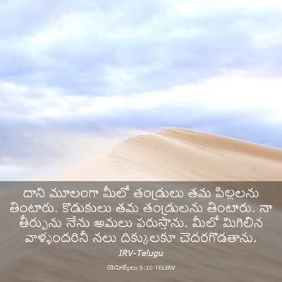 Picture 03 - యెహెజ్కేలు 5:10 TELIRV - దాని మూలంగా మీలో - Bible Verse Picture