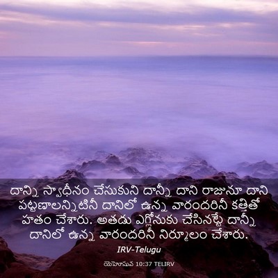 Picture 03 - యెహోషువ 10:37 TELIRV - దాన్ని స్వాధీనం - Bible Verse Picture