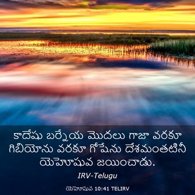 Picture 03 - యెహోషువ 10:41 TELIRV - కాదేషు బర్నేయ - Bible Verse Picture