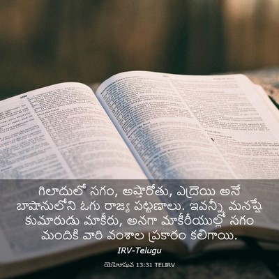 Picture 03 - యెహోషువ 13:31 TELIRV - గిలాదులో సగం, - Bible Verse Picture