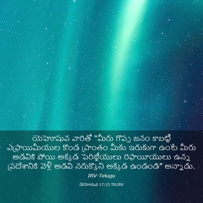 Picture 03 - యెహోషువ 17:15 TELIRV - యెహోషువ వారితో - Bible Verse Picture