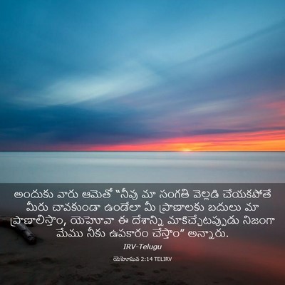 Picture 03 - యెహోషువ 2:14 TELIRV - అందుకు వారు ఆమెతో - Bible Verse Picture