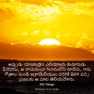 Picture 03 - యెహోషువ 22:32 TELIRV - అప్పుడు యాజకుడైన - Bible Verse Picture
