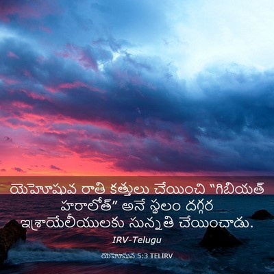Picture 03 - యెహోషువ 5:3 TELIRV - యెహోషువ రాతి - Bible Verse Picture