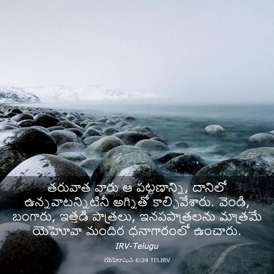 Picture 03 - యెహోషువ 6:24 TELIRV - తరువాత వారు ఆ - Bible Verse Picture