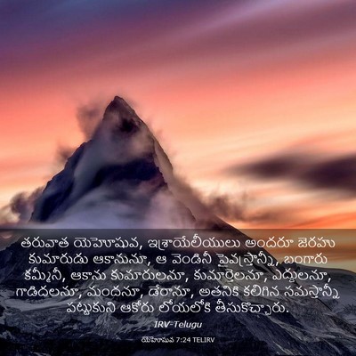 Picture 03 - యెహోషువ 7:24 TELIRV - తరువాత యెహోషువ, - Bible Verse Picture
