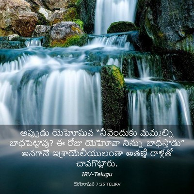 Picture 03 - యెహోషువ 7:25 TELIRV - అప్పుడు యెహోషువ - Bible Verse Picture