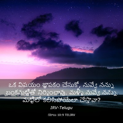 Picture 03 - యోబు 10:9 TELIRV - ఒక విషయం జ్ఞాపకం - Bible Verse Picture