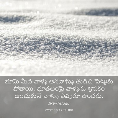 Picture 03 - యోబు 18:17 TELIRV - భూమి మీద వాళ్ళ - Bible Verse Picture