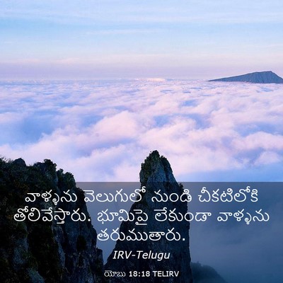 Picture 03 - యోబు 18:18 TELIRV - వాళ్ళను వెలుగులో - Bible Verse Picture