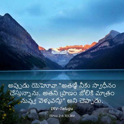 Picture 03 - యోబు 2:6 TELIRV - అప్పుడు యెహోవా - Bible Verse Picture