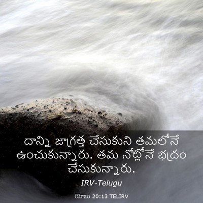 Picture 03 - యోబు 20:13 TELIRV - దాన్ని జాగ్రత్త - Bible Verse Picture